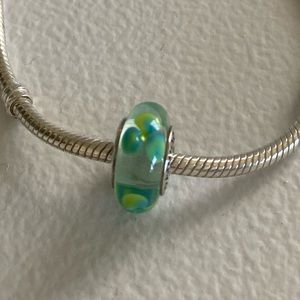 1 Retired Pandora Murano Glass Flower Charms